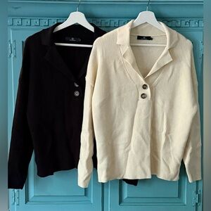 Bundle of Two Women’s Notched Collar Sweaters